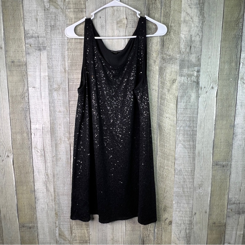 Eileen Fisher XL Sleeveless Crewneck Sequin Dress with Matching Sequin Jacket - Picture 5 of 11